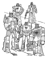 coloriage les 5 transformers